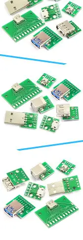 USB轉2.0 3.0母座/公頭MICRO直插轉接板已焊接手機電源數據線模塊