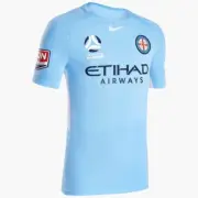 NIKE Melbourne City FC 2017-18 Hyundai ALeague Home Blue Football Jersey Mens XL