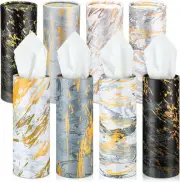 Thenshop 8 Pack Car Tissues Cylinder with Facial Tissues Bulk Car Tissues Holder