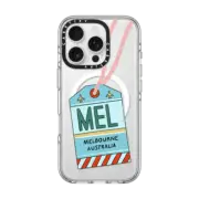 iPhone 16 Pro Clear Case MagSafe Compatible Melbourne Travel Tag