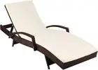 Gardeon Sun Lounge Camping Chair Wicker Lounger Rattan Day Bed, Chaise Beach ...
