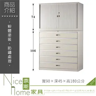 《奈斯家具Nice》216-17-HWD 一般抽屜六層式/整組3×6尺/公文櫃 (5折)