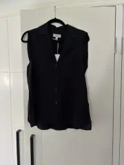 COS Silk Button Up Sleeves Top Size 32 RRP $ 190