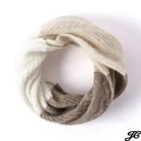 在飛比找momo購物網優惠-【JC Collection】輕薄柔軟保暖羊絨三色拼接針織圍