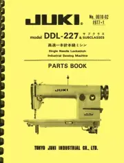 Juki DDL-227 Sewing Machine PARTS BOOK MANUAL