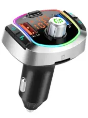 Bluetooth 5.3 FM Transmitter Car Adapter – Dual Digital Display, QC18W & PD30...