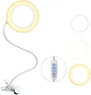 6 Inch Clip On Reading Light 72 LED USB Lamp with Gooseneck 3 Colors 10 Brightne