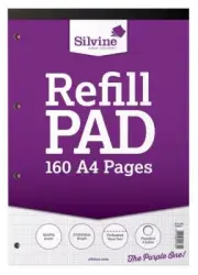 A4 REFILL PAD, GRAPH PAPER 2,10,20MM, PRODUCT RANGE SILVINE REFILL P FOR SILVINE