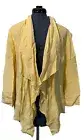 NWT Chico's Yellow Shimmer Drape Front Hi Lo Longsleeve Open Jacket Asymm Size 4