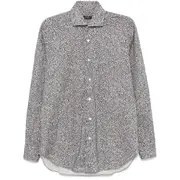 [Barba] Barba Floral-print Shirt 40 CM BLUE/GREY