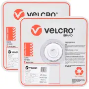 NEW Velcro Brand Stick-On Hook And Loop Tape Roll Set 25mmx25m White