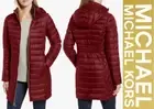 NWT Michael Kors Packable Down Fill Puffer Longline Jacket Removable Hood M