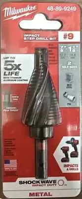 MILWAUKEE 48-89-9249 SHOCKWAVE IMPACT READY TITANIUM #9 STEP DRILL BIT-BRAND NEW