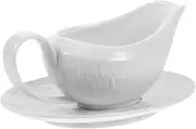 KICHOUSE Gravy Boat with Saucer Ceramic Milk Pitcher with Handle for Sauces and Dressings for Home Restaurant and Catering Use Easy to Clean