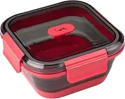 [Lurch] Food Storage Box, Silicone, 700 ml, Frozen Pink, Foldable and Leak-Proof, Lunch Box for on The Go