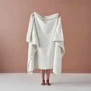 Bray Ivory Throw Rug 150 x 230cm by Linen House