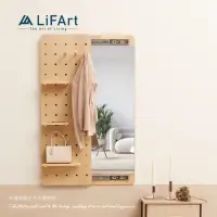 在飛比找momo購物網優惠-【LiFArt】台灣製日系洞洞板穿衣鏡120x40cm (全