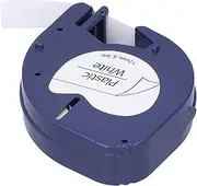 RIZGHWOY Pet Material 12mm Label Machine Tape for LETRATAG - Easy to Check Length - Fade-Resistant 1 Pack (12mm Black Letters on White Background 91201)