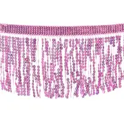 10 Yards Sequins Fringe Trim 6.3 Inch Wide Tassel Sewing Trim for Sewing, Pink