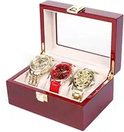 [CFZSALK] 3 Slots Watch Box - Wooden Watch Organizer, Watch Box Display Case Present Elegant KeYJ