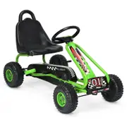 Costway Kids Pedal Go Kart Outdoor Ride On Car Toy Racer Green