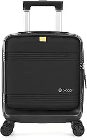 Biaggi Runway Hybrid Expandable Underseat Carry-On – Lightweight TSA-Approved Polycarbonate Travel Bag, Perfect for Getaways & Long Weekends, Black, Small, 16' Expandable Underseater