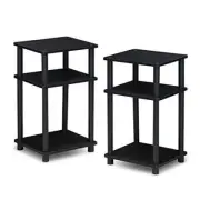 Just 3-Tier Turn-N-Tube 2-Pack End Table, Americano/Black