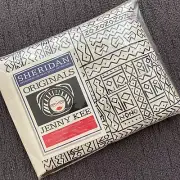 Vintage 80s NOS JENNY KEE OZ print fabric double bed fitted sheet