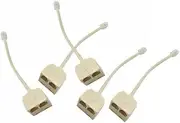 LOORGVEL 5Pcs Socket Splitter Male to Female Telephone Adapter Dual Phone Line Converter for Landline Use Easy Connection for Two Devices from One Wall Socket