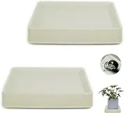 Dcpes Planter Caddy with Hidden Wheels, 12Inch Plant Caddies, 360° Rolling Planters Pallet Base, Heavy Duty Indoor Outdoor Plant Stand 5 Invisible Casters, Beige, 2Pack