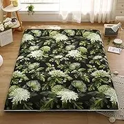 Floor Futon Mattress Cover with Zipper - Vintage Floral Full Coverage Mattress Protector Washable Dustproof Detachable Zippered Futon Cover for Japanese Tatami Floor Mattress (#2,0.9x2.0m)