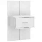 High Gloss Wall-Mount Bedside Cabinet Side Lamp Table Storage Drawers Nightstand