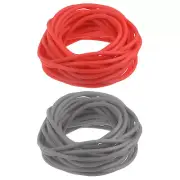 Rubber Cord Tube Hollow Pipe 16ft 1/8" Dia 1/16" Hole Tubing Red, Gray