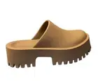 Jeffrey Campbell Sz 7 Clogge Taupe Fashion Slip On Chunky Platform Mule Sandals