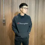 美國百分百【全新真品】CHAMPION 冠軍 棉質 帽T 連帽長袖T恤 經典款 男 刷毛 LOGO 黑色 BK12