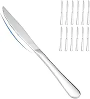 SANTUO 12-piece Dinner Knives, Serrated 18/10 Stainless Steel Steak Knife Set of 12 (9.05 -inch)