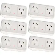 6x Sansai Horizontal Right Powerpoint Double Surge Protector Adaptor/Outlet/AU
