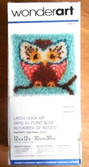 NEW WonderArt Latch Hook Rug/Wall Hanging Kit #426112 "Hoot Hoot" Owl 12x12