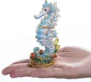 YU FENG Hinged Seahorse Trinket Box Hand-Pasted Rhinestones Crystal Jewelry Storage Box