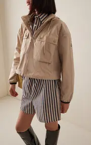 [Moncler] Leda Cropped Tech-Poplin Parka Jacket
