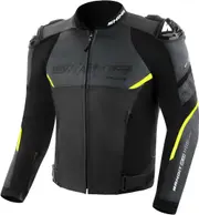 SHIMA Bandit 2.0 perforated Motorcycle Leather Jacket, black-yellow, Size 52 for Men Black Yellow