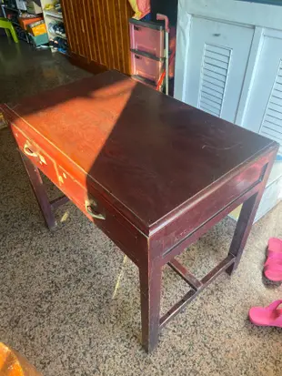 阿公的舊情人 古董 早期 書桌 檜木 掌櫃桌 含一個椅子