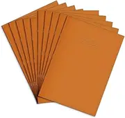 Rhino Oversized Exercise Books, 80 Page / 10mm Squared Paper Notebook, 10 Pack, 13 x 9 Writing Book, Office & School Stationery Supplies, Orange