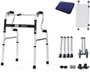 Walker,Lightweight Folding Rollator Walker Aluminum with Padded Seat Mobility Rolling Walker 6 inch Wheels, Silver Little Surprise