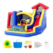 Inflatable Bounce House with Slide and Blower for Kids 3 to 8 Years Backyard Fun