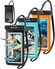Universal Waterproof Phone Pouch 3 Pack, IPX8 Phone Water Protector Pouch Case Bag with Lanyard Compatible iPhone 14 13 12 Pro Max, Waterproof Phone Holder Phone Protector for Water Beach Swimming