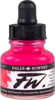 Daler-Rowney FW Acrylic Bottle, Fluorescent Pink
