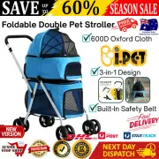 i.Pet Pet Stroller Dog Pram Large Cat Carrier Travel Foldable 4 Wheels Double AU