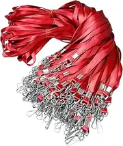 BAITEER 120 Pack Red Lanyards Premium Bulk Flat Lanyard with Swivel J Hook for ID Name Badge Holder, VIP, School, Kids, Coach, Conference, Festival and Hang Keys