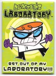 Dexter's Laboratory Animated Series Get Out of My Lab Refrigerator Magnet UNUSED